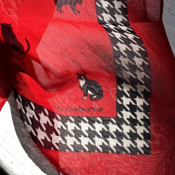 Vintage Cat Print Scarf by Liz Claiborne - Picture 3 of 3